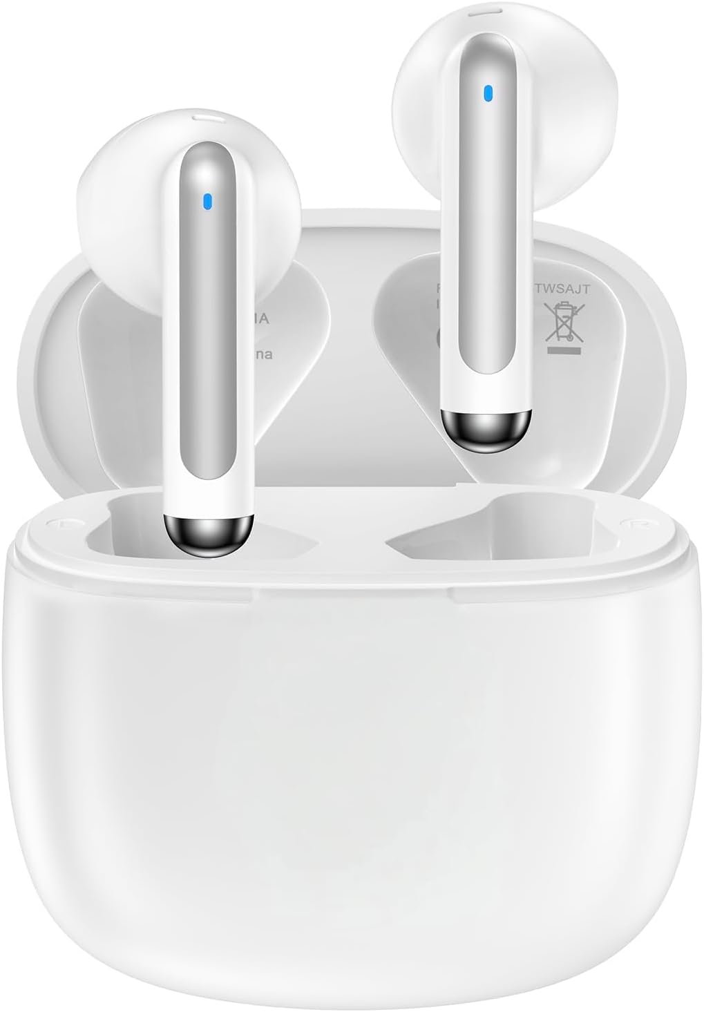 Générique Écouteurs sans Fil,Bluetooth sans Fil,Temps de Lecture de Cycle 30h Casque avec boîtier de Charge et Microphone, stéréo,oreillette Bluetooth sans (Noir) (Blanc)