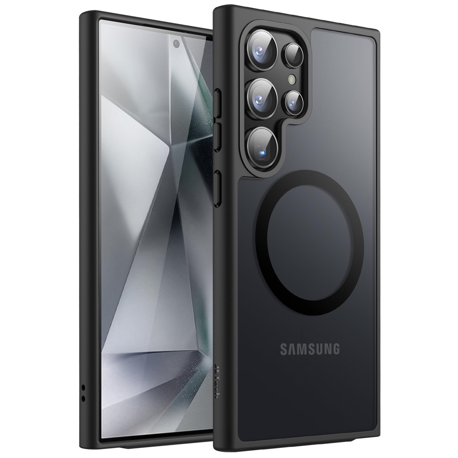 JETech Coque Magnétique pour Samsung Galaxy S24+ / S24 Plus 5G, Compatible avec MagSafe, Étui Housse Antichoc à Dos Translucide Mat (Noir)