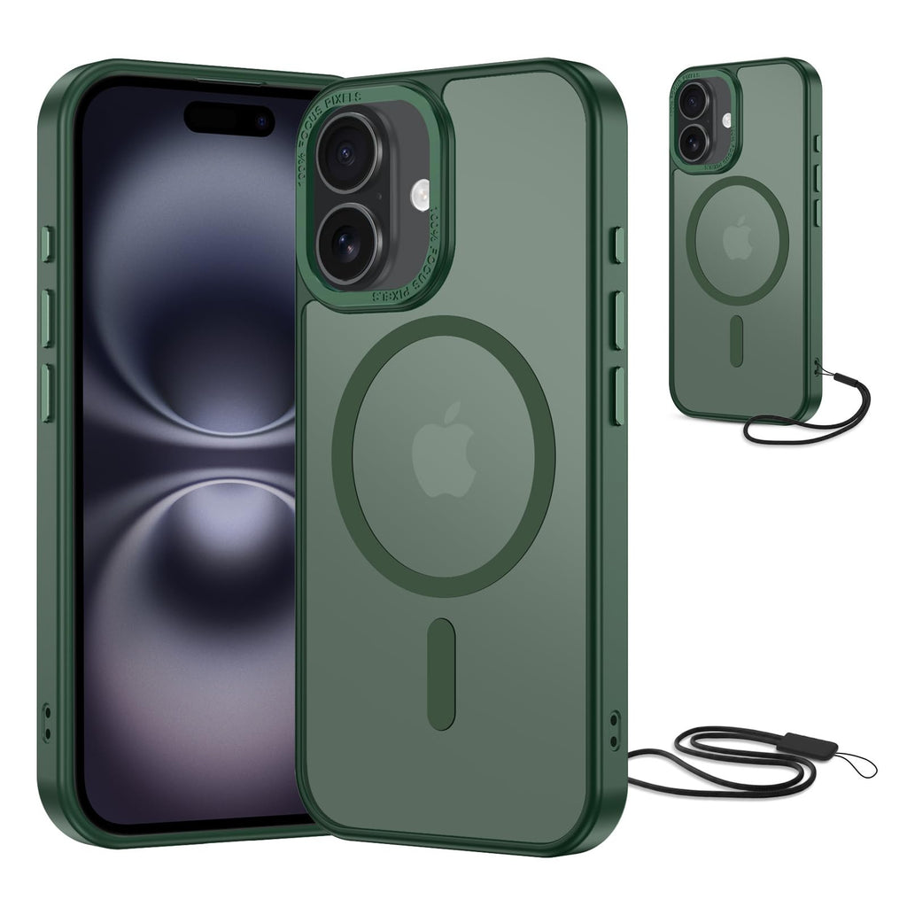 NEW'C Magnétique Coque pour iPhone 17 Pro Max (6,9 Pouces), Compatible avec MagSafe Antichoc Ultime avec Cordon – Magnétisme Puissant et Protection Militaire - Etui Fine - Transparent