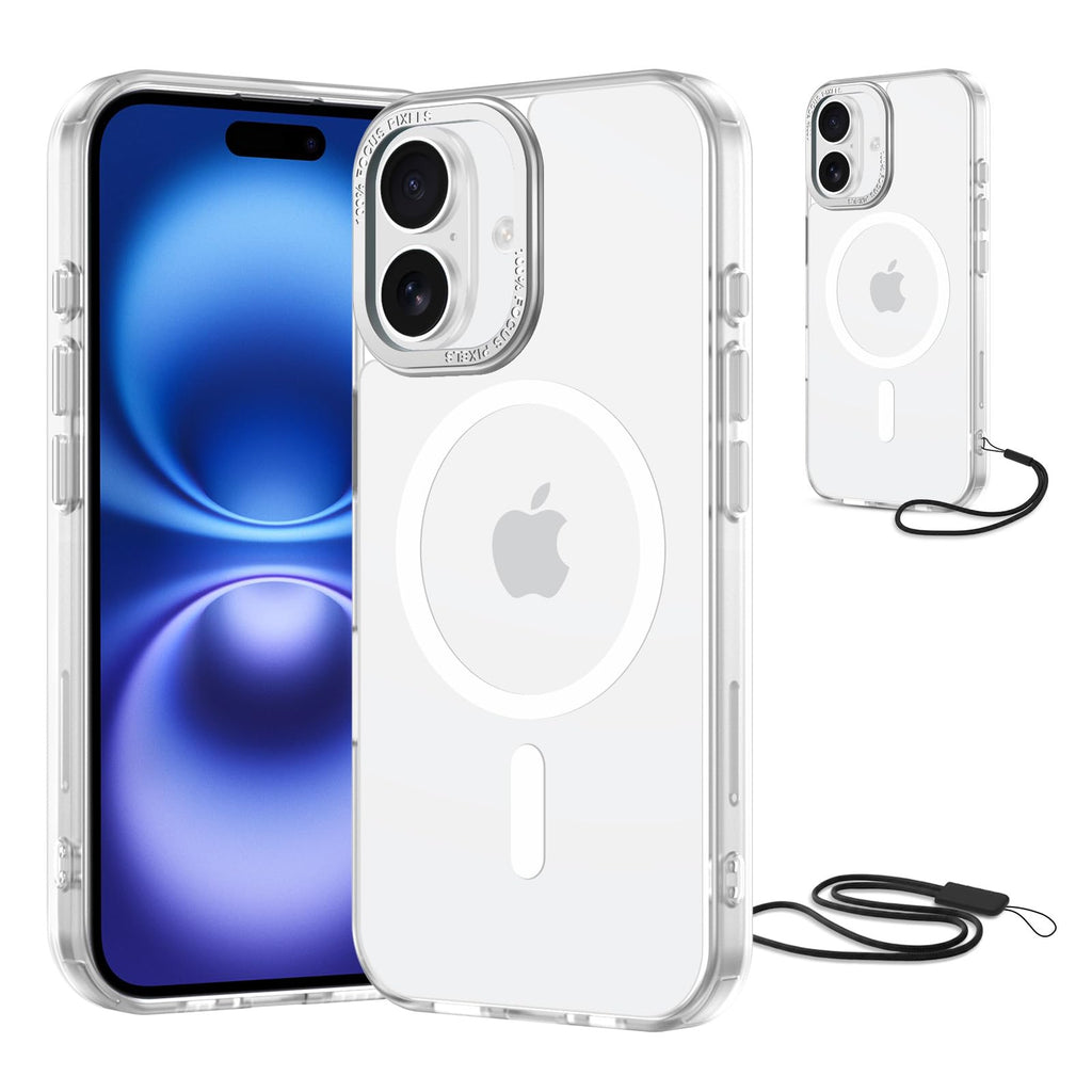 NEW'C Magnétique Coque pour iPhone 17 Pro Max (6,9 Pouces), Compatible avec MagSafe Antichoc Ultime avec Cordon – Magnétisme Puissant et Protection Militaire - Etui Fine - Transparent