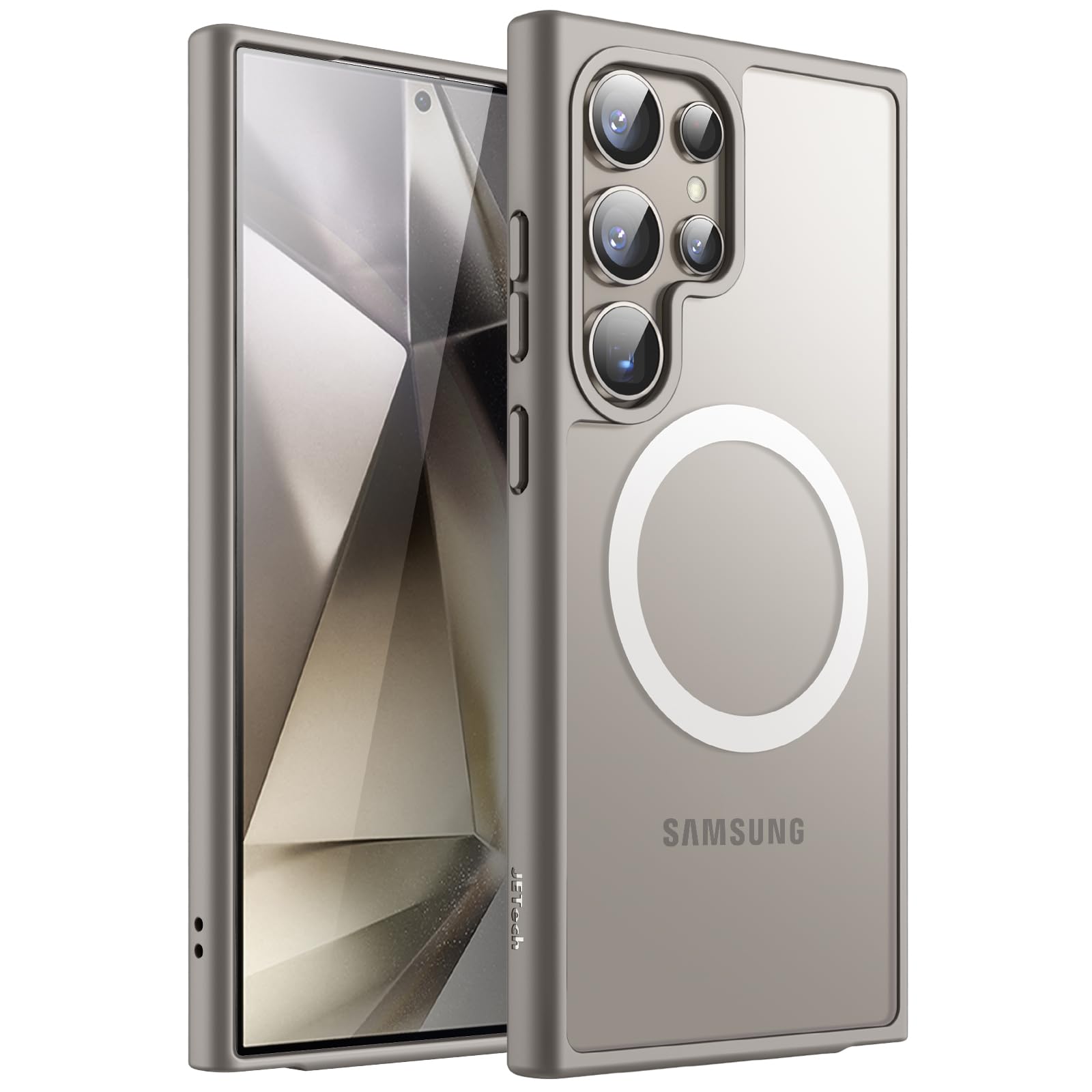 JETech Coque Magnétique pour Samsung Galaxy S24+ / S24 Plus 5G, Compatible avec MagSafe, Étui Housse Antichoc à Dos Translucide Mat (Noir)