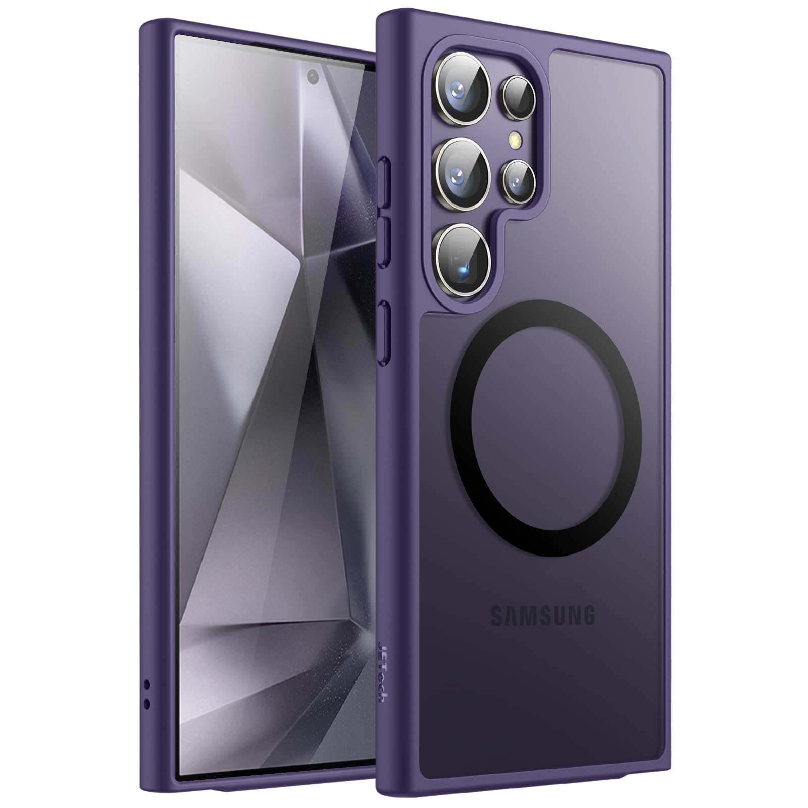 JETech Coque Magnétique pour Samsung Galaxy S24+ / S24 Plus 5G, Compatible avec MagSafe, Étui Housse Antichoc à Dos Translucide Mat (Noir)