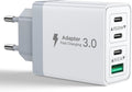 Chargeur USB C, Prise USB C Multi 40W 4 Port Chargeur Rapide iPhone 3.1A PD Type C Adaptateur Secteur USBC pour iPhone 16 15 14 13 12 11 Pro Max X XS XR 8 7 6S Plus Mini, iPad,Samsung Galaxy