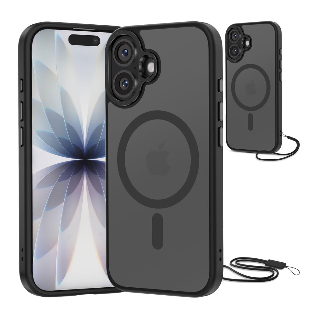 NEW'C Magnétique Coque pour iPhone 17 Pro Max (6,9 Pouces), Compatible avec MagSafe Antichoc Ultime avec Cordon – Magnétisme Puissant et Protection Militaire - Etui Fine - Transparent