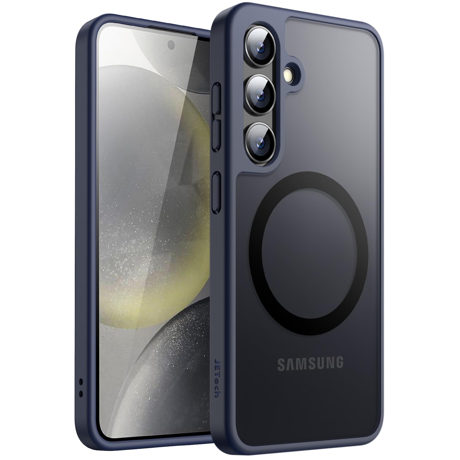 JETech Coque Magnétique pour Samsung Galaxy S24+ / S24 Plus 5G, Compatible avec MagSafe, Étui Housse Antichoc à Dos Translucide Mat (Noir)