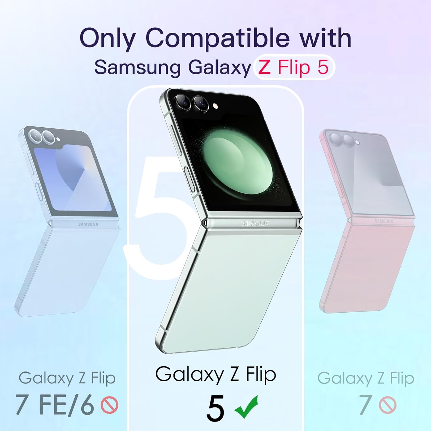 JETech Coque pour Samsung Galaxy Z Flip 5 2023, Étui Housse de Protection Transparente avec Bumper Antichoc et Dos Anti-Rayures (Transparente)