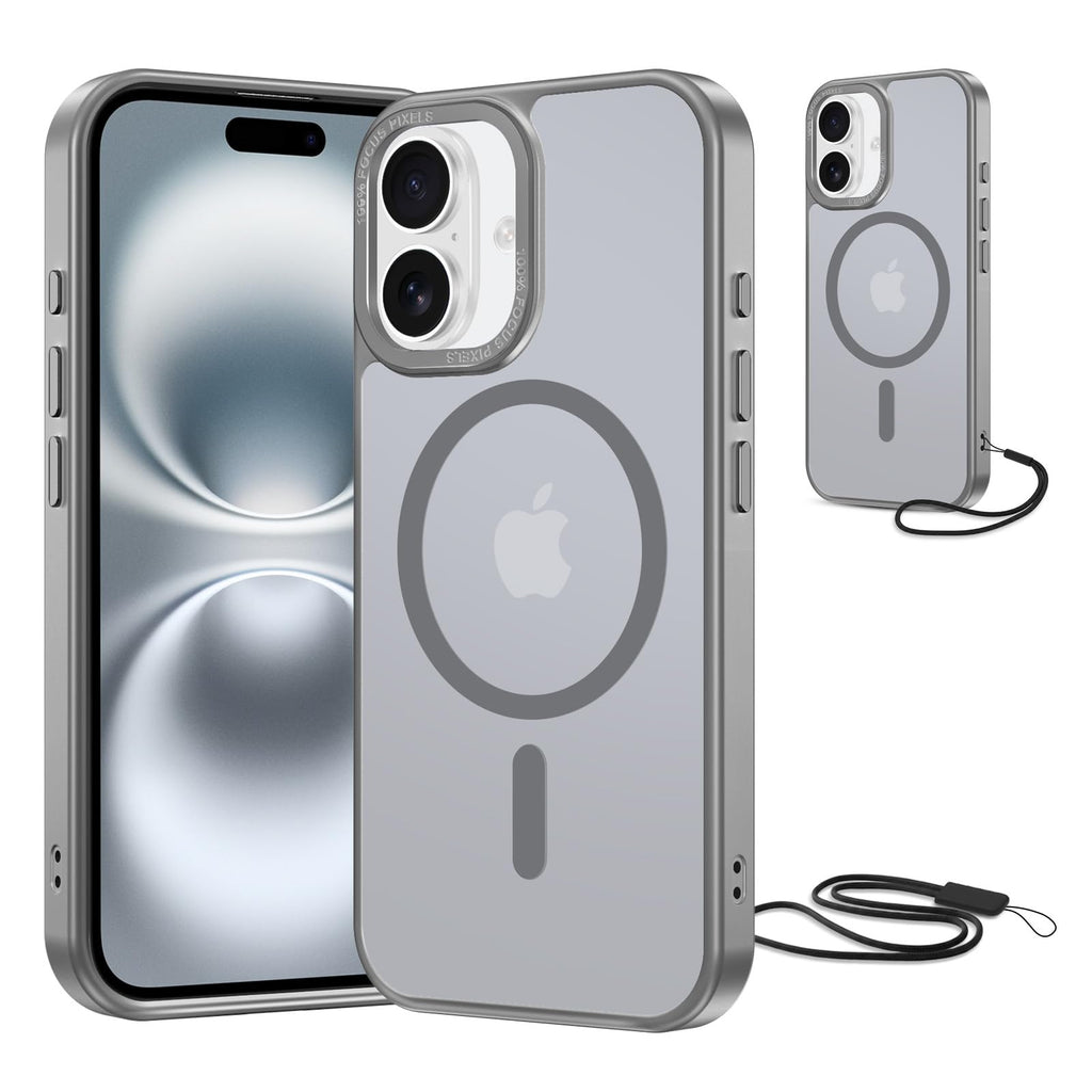NEW'C Magnétique Coque pour iPhone 17 Pro Max (6,9 Pouces), Compatible avec MagSafe Antichoc Ultime avec Cordon – Magnétisme Puissant et Protection Militaire - Etui Fine - Transparent