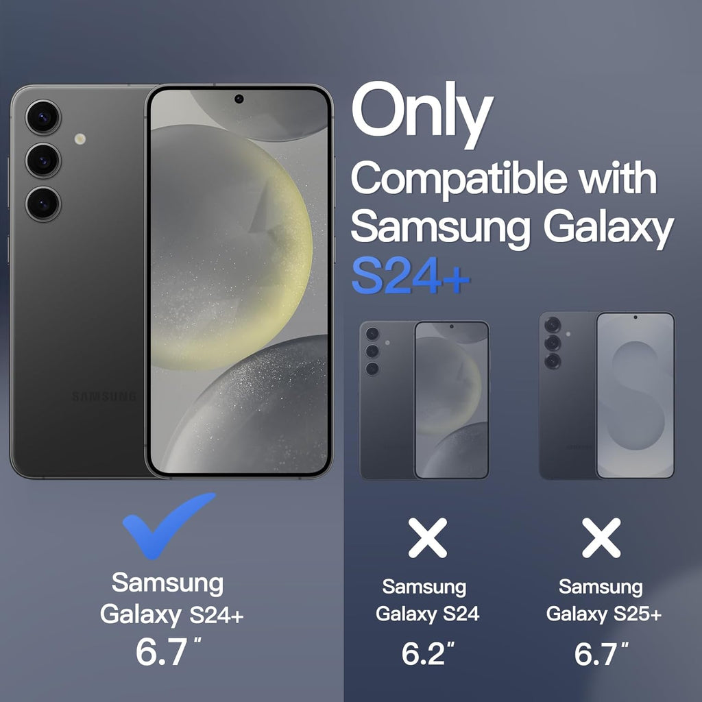 JETech Coque Magnétique pour Samsung Galaxy S24+ / S24 Plus 5G, Compatible avec MagSafe, Étui Housse Antichoc à Dos Translucide Mat (Noir)