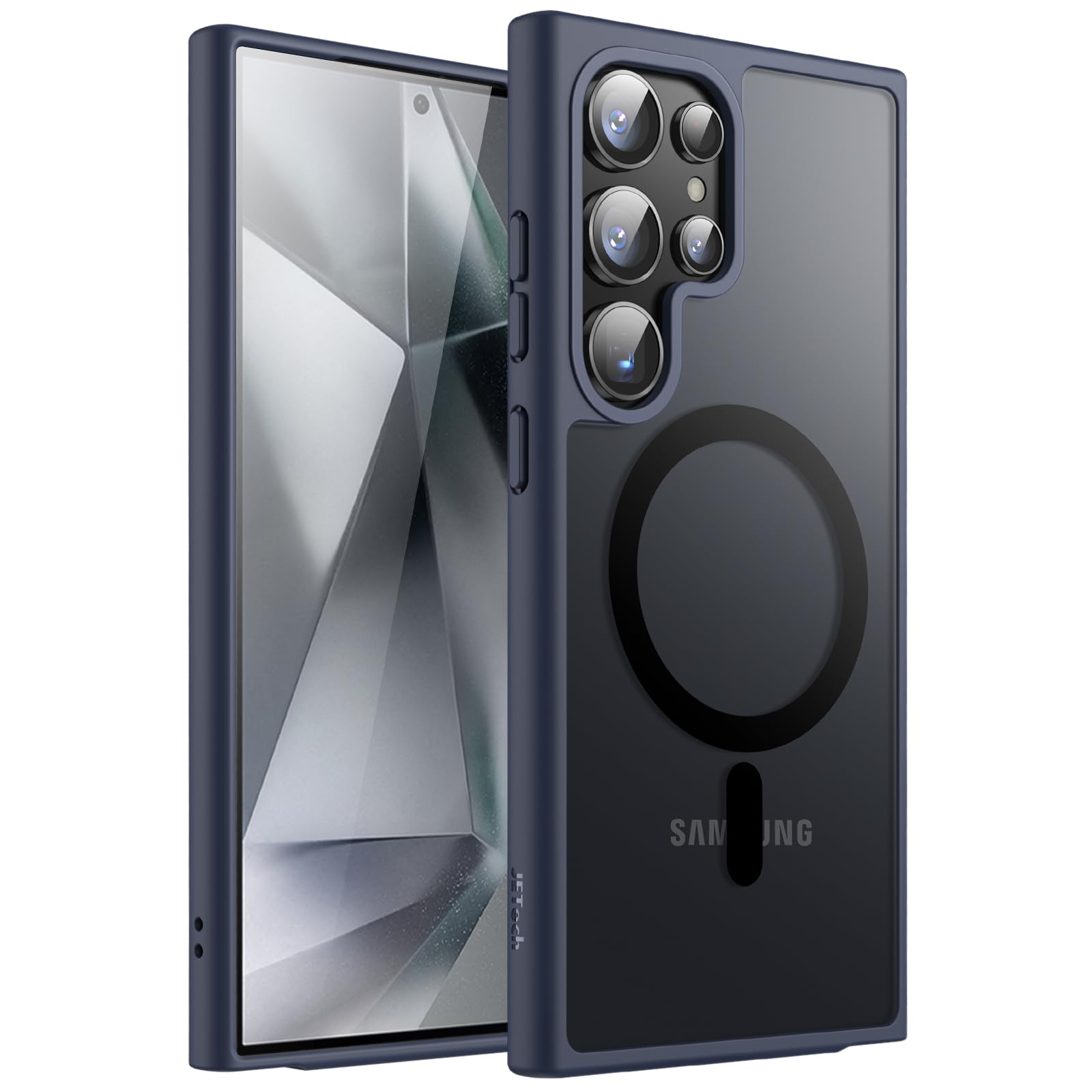 JETech Coque Magnétique pour Samsung Galaxy S24+ / S24 Plus 5G, Compatible avec MagSafe, Étui Housse Antichoc à Dos Translucide Mat (Noir)