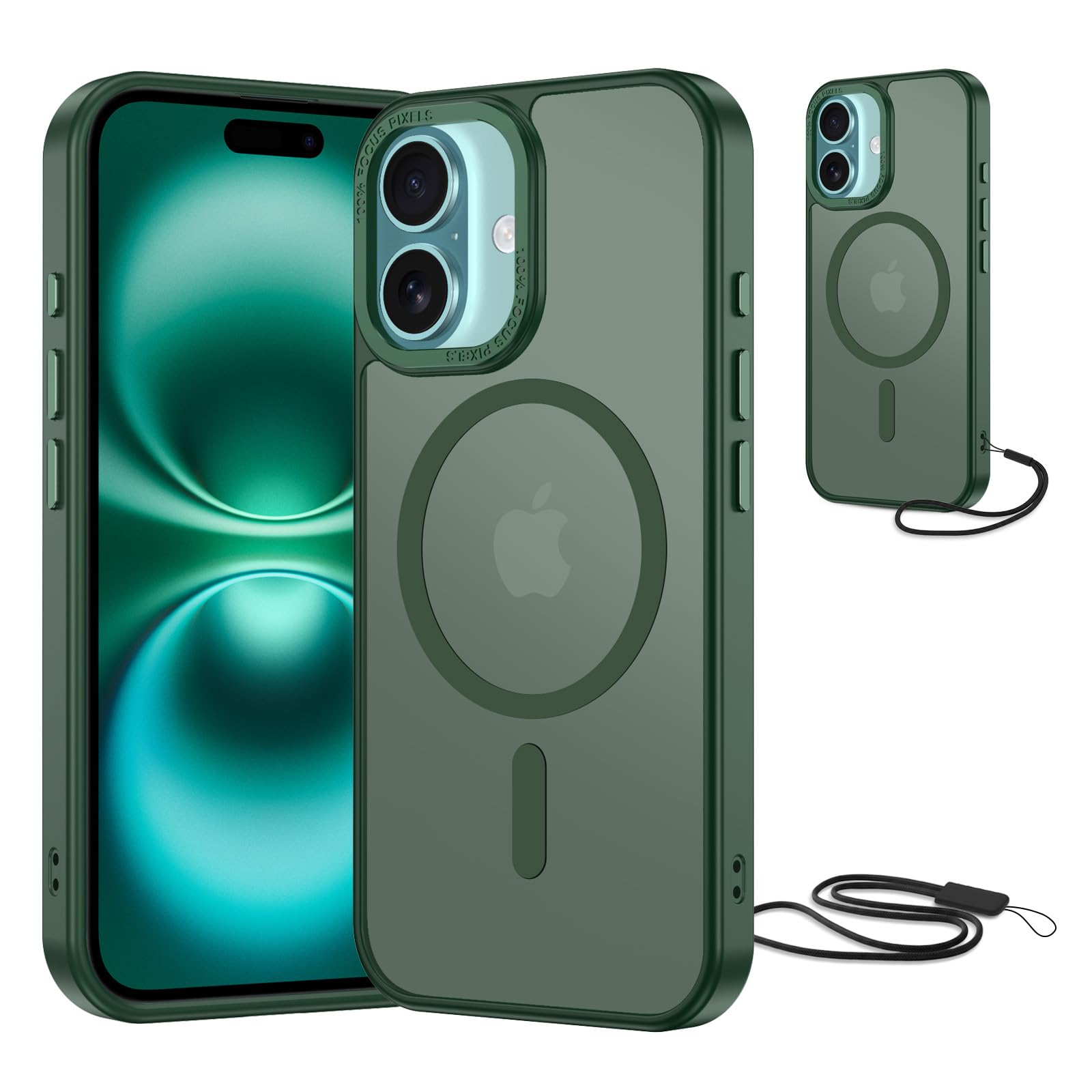 NEW'C Magnétique Coque pour iPhone 17 Pro Max (6,9 Pouces), Compatible avec MagSafe Antichoc Ultime avec Cordon – Magnétisme Puissant et Protection Militaire - Etui Fine - Transparent