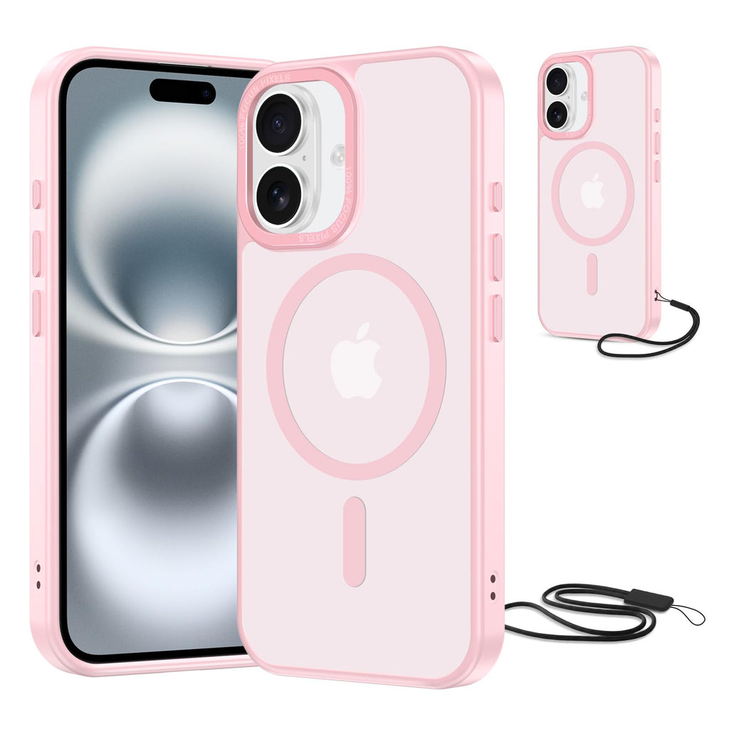 NEW'C Magnétique Coque pour iPhone 17 Pro Max (6,9 Pouces), Compatible avec MagSafe Antichoc Ultime avec Cordon – Magnétisme Puissant et Protection Militaire - Etui Fine - Transparent