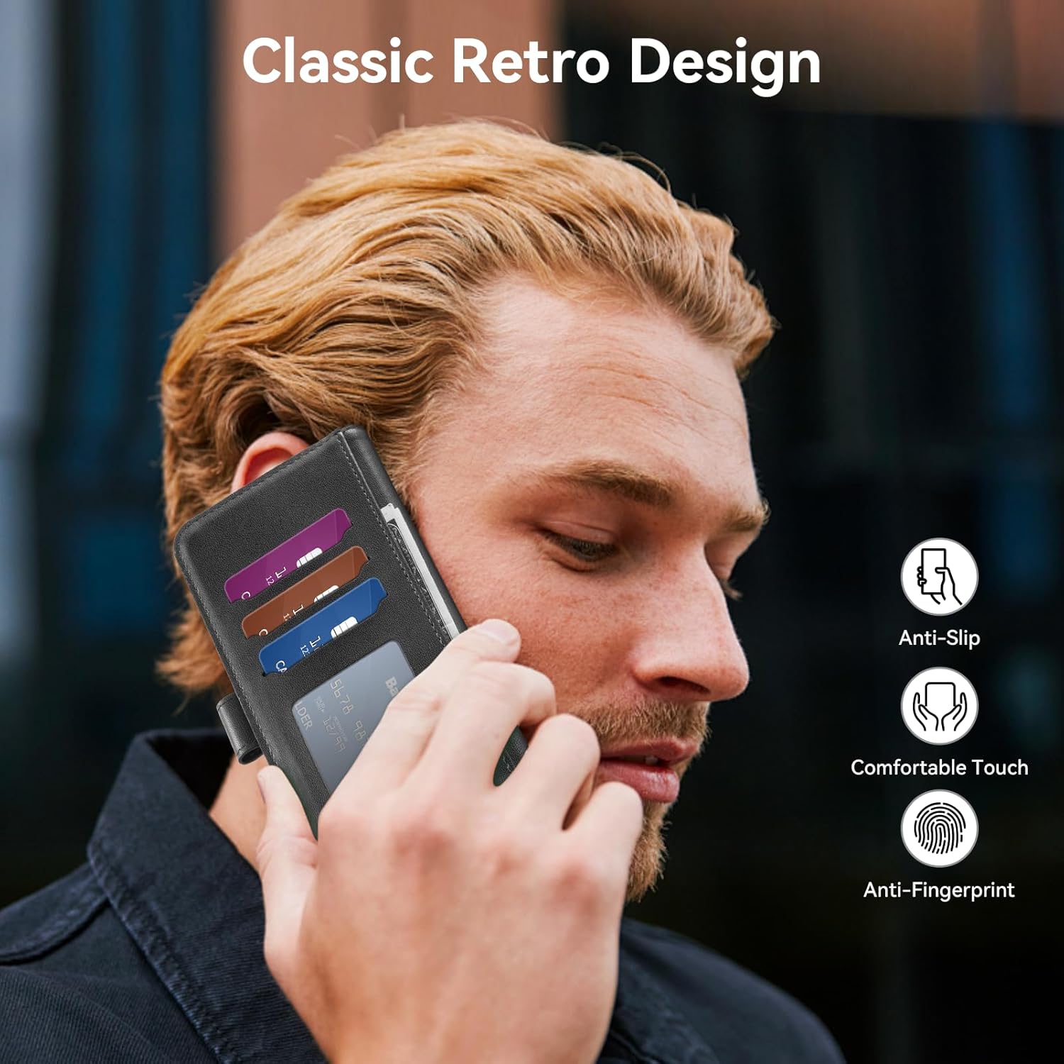 ivencase Coque pour Samsung Galaxy A16 avec Verre Trempé, étui Cuir PU Magnétique [ Pochette de Portefeuille ], Housse de Fonction Stand Video Porte Carte Credit à Rabat pour Samsung A16 5G/4G - Noir