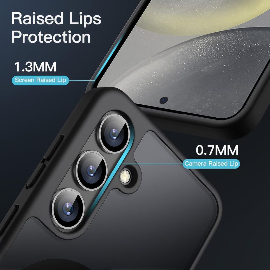 JETech Coque Magnétique pour Samsung Galaxy S24+ / S24 Plus 5G, Compatible avec MagSafe, Étui Housse Antichoc à Dos Translucide Mat (Noir)