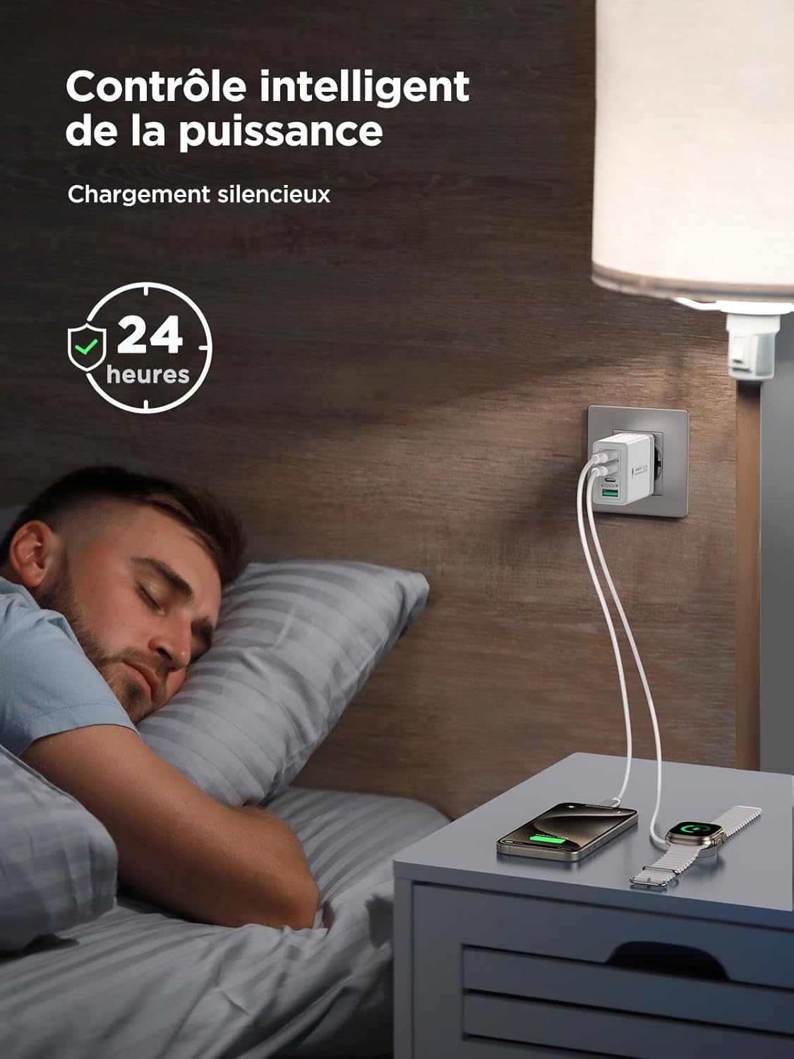 Chargeur USB C, Prise USB C Multi 40W 4 Port Chargeur Rapide iPhone 3.1A PD Type C Adaptateur Secteur USBC pour iPhone 16 15 14 13 12 11 Pro Max X XS XR 8 7 6S Plus Mini, iPad,Samsung Galaxy